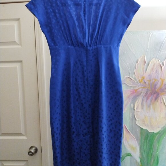 Banana Republic Blue Silk Polka Dot Dress Size 0/ XSmall - Picture 5 of 5